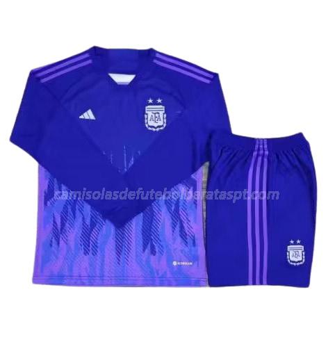 camisola argentina copa do mundo manga comprida equipamento suplente 2022