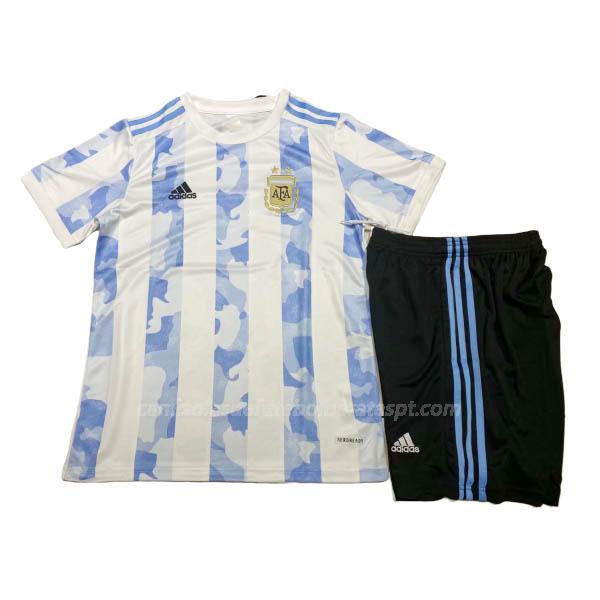 camisola argentina crianças equipamento principal 2020-21