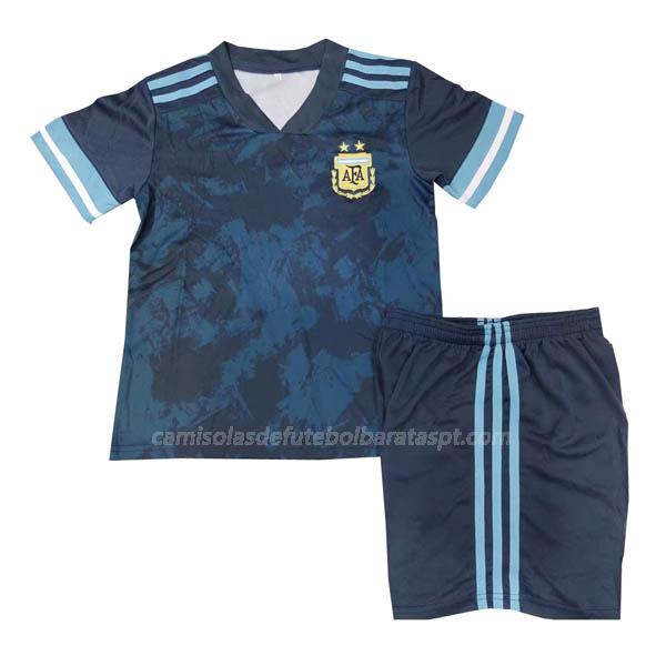 camisola argentina crianças equipamento suplente 2020-21