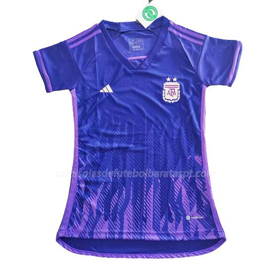 camisola argentina mulher copa do mundo equipamento suplente 2022