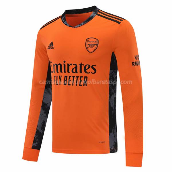 camisola arsenal manga comprida do guarda-redes laranja 2020-21
