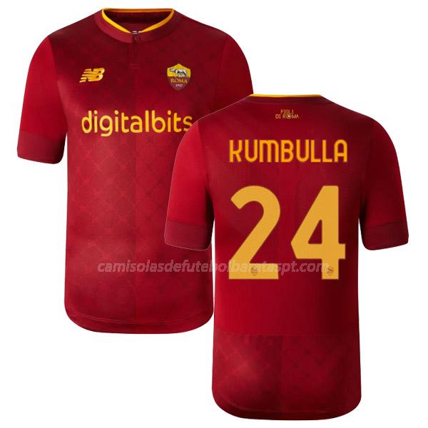 camisola as roma kumbulla equipamento principal 2022-23