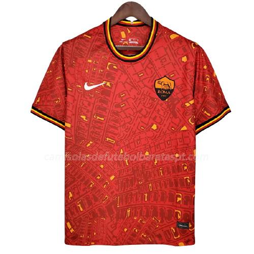 camisola as roma pre-match vermelho 2021