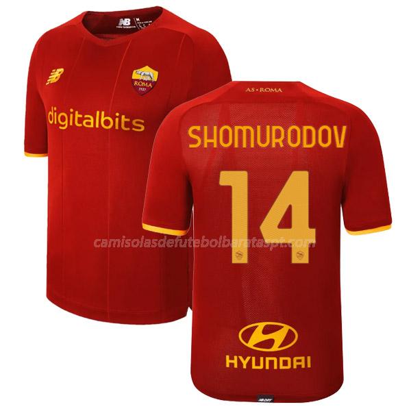 camisola as roma shomurodov equipamento principal 2021-22