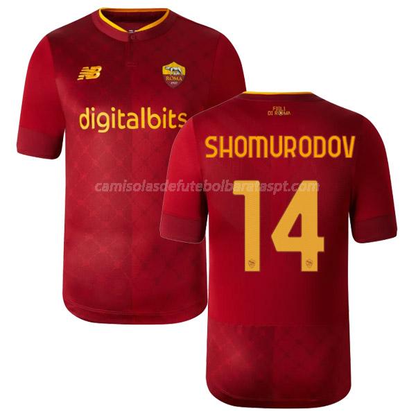 camisola as roma shomurodov equipamento principal 2022-23