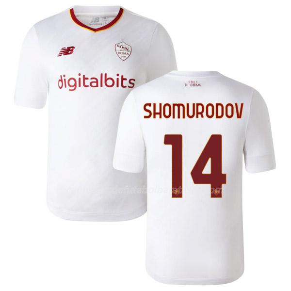camisola as roma shomurodov equipamento suplente 2022-23