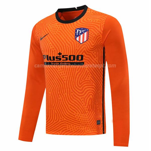 camisola atlético de madrid manga comprida do guarda-redes laranja 2020-21