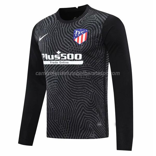 camisola atlético de madrid manga comprida do guarda-redes preto 2020-21