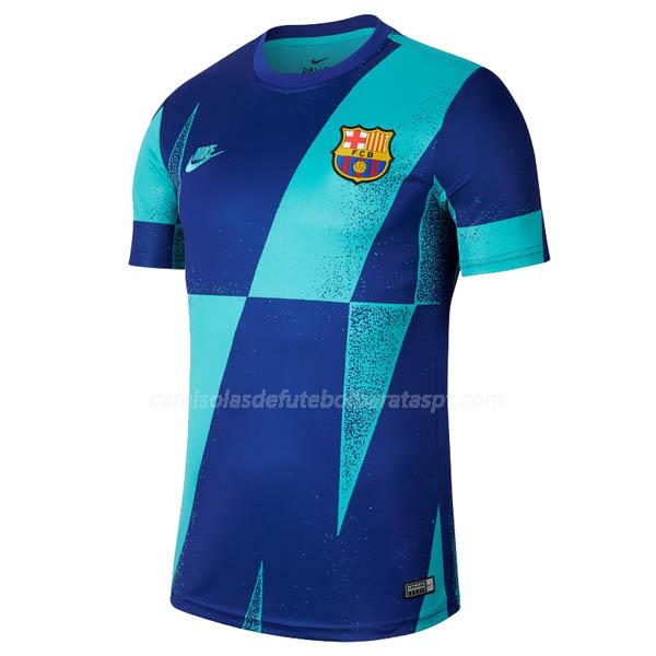 camisola barcelona pre-match azul 2019-2020