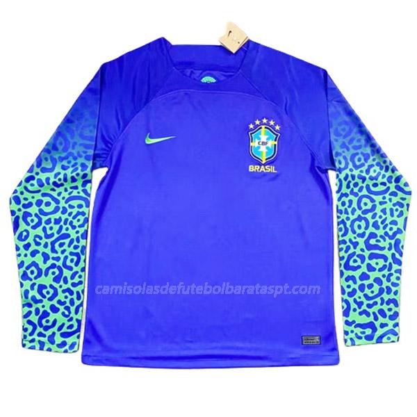 camisola brasil copa do mundo manga comprida equipamento suplente 2022