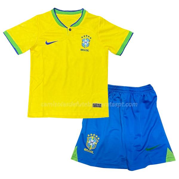 camisola brasil crianças equipamento principal 2022