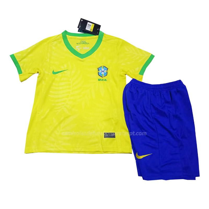 camisola brasil crianças equipamento principal 2023