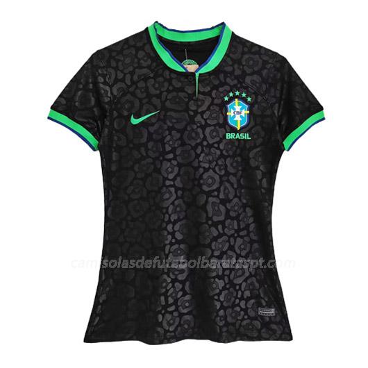 camisola brasil mulher copa do mundo preto 2022