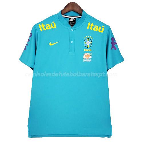 camisola brasil pre-match azul 2021-22