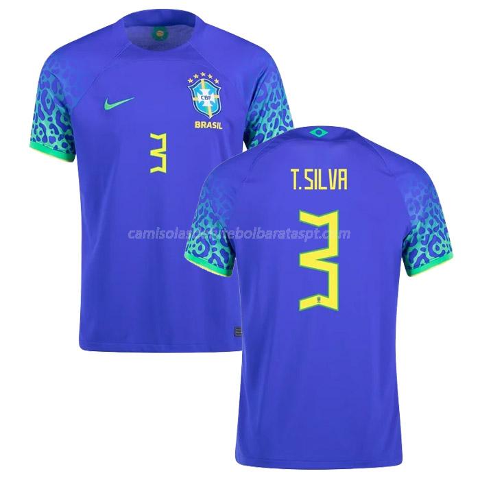 camisola brasil t. silva copa do mundo equipamento suplente 2022