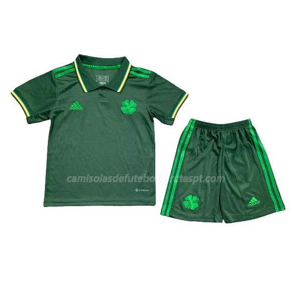 camisola celtic de glasgow crianças equipamento quarto 2022-23