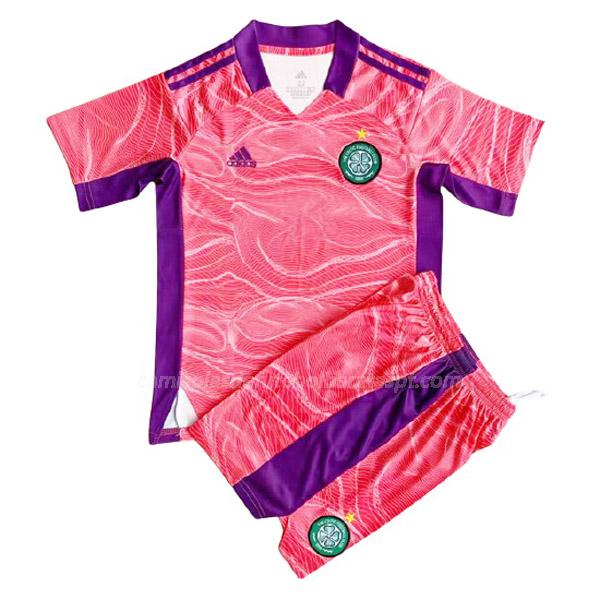 camisola celtic de glasgow crianças guarda-redes rosa 2021-22