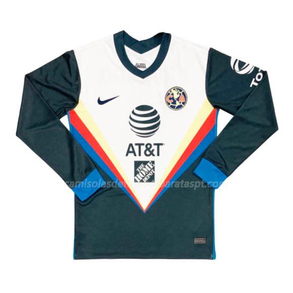 camisola club america manga comprida equipamento suplente 2020-21