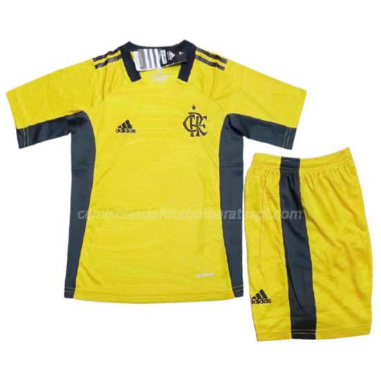 camisola flamengo crianças guarda-redes amarelo 2021-22