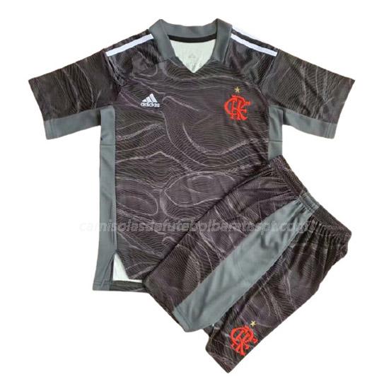 camisola flamengo crianças guarda-redes preto 2021-22