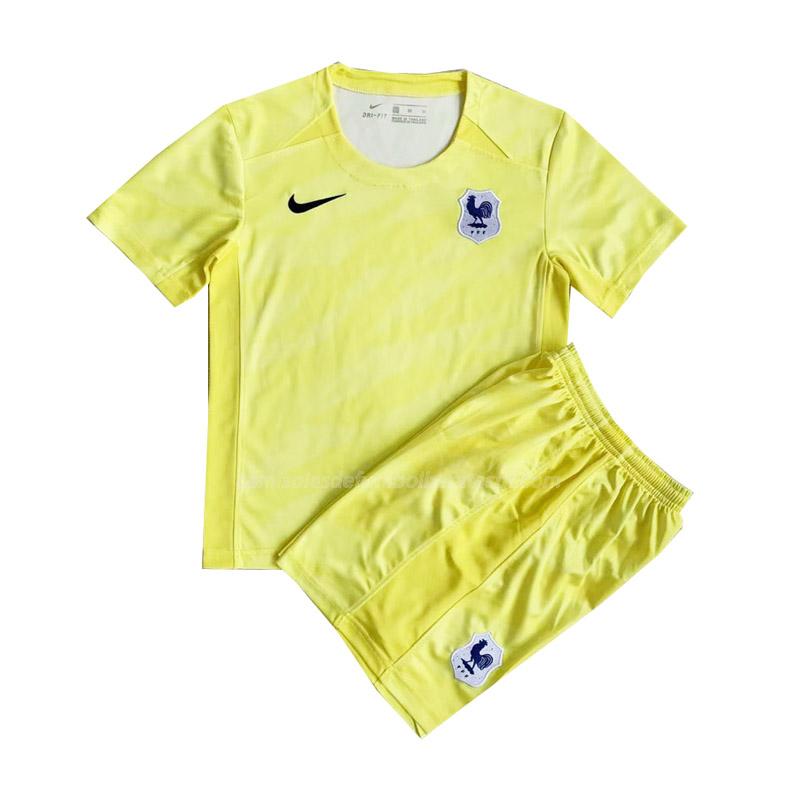 camisola frança crianças guarda-redes amarelo 2022-23