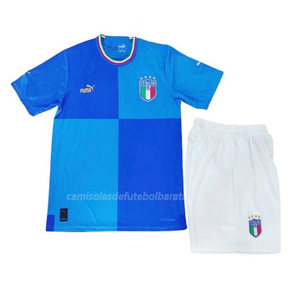 camisola itália crianças equipamento principal copa do mundo de 2022