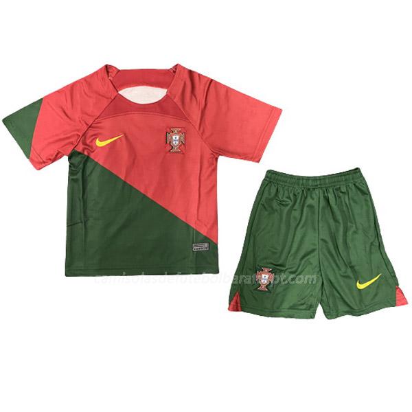 camisola portugal crianças copa do mundo equipamento principal 2022
