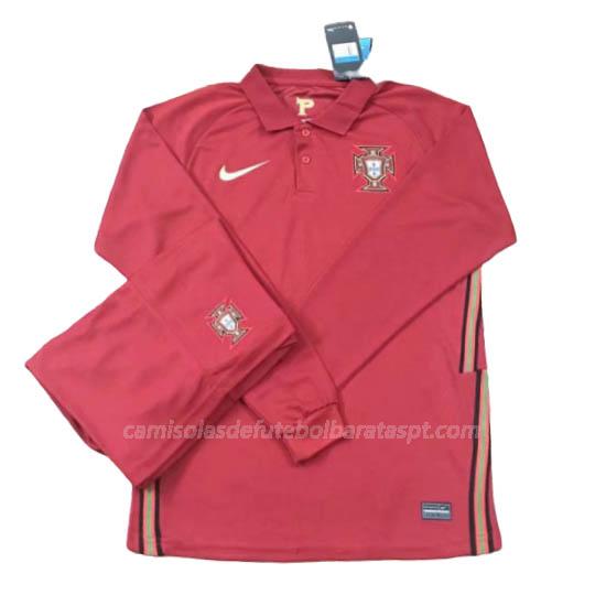 camisola portugal manga comprida equipamento principal 2020-21