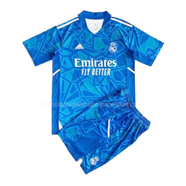 camisola real madrid crianças guarda-redes azul 2022-23