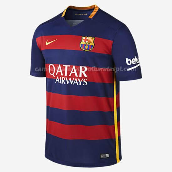 camisola retrô barcelona equipamento principal 2015-16