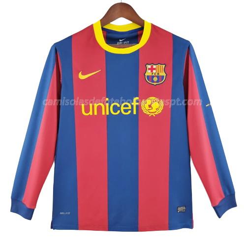 camisola retrô barcelona manga comprida equipamento principal 2010-2011