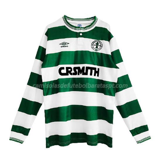 camisola retrô celtic de glasgow manga comprida equipamento principal 1987-88