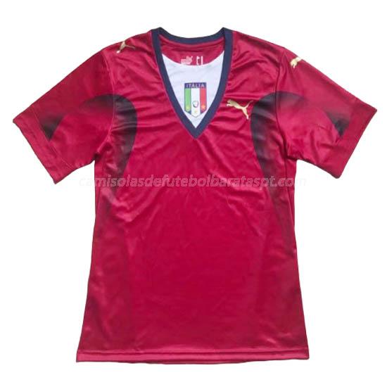 camisola retrô itália guarda-redes vermelho 2006