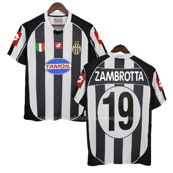 camisola retrô juventus zambrotta equipamento principal 2002-2003