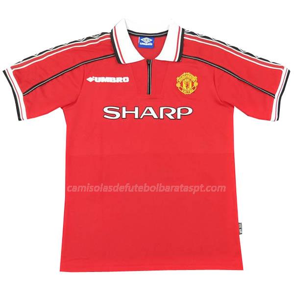 camisola retrô manchester united equipamento principal 1998-1999