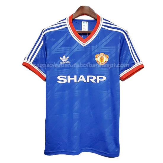 camisola retrô manchester united equipamento suplente 1986-88