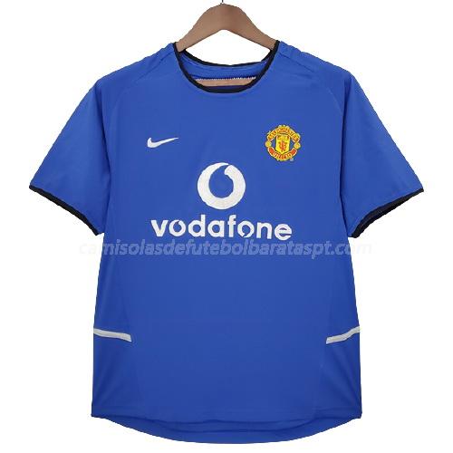 camisola retrô manchester united equipamento suplente 2002-2004