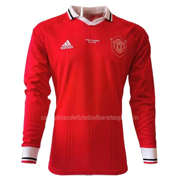 camisola retrô manchester united manga comprida vermelho 2019-2020