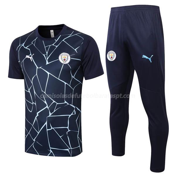 camisola training e calças manchester city azul navy 2020-21