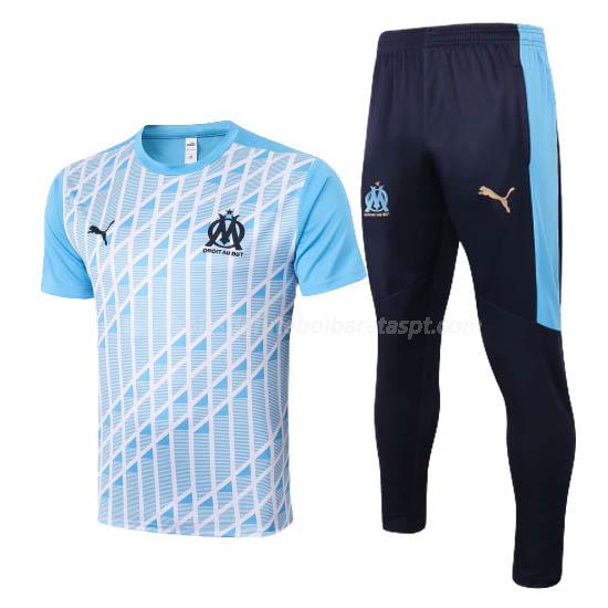 camisola training e calças olympique de marsella azul 2020-21
