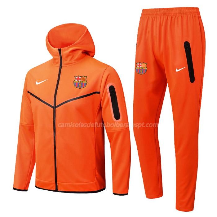 casaco com carapuço barcelona 22125a1 laranja 2022-23