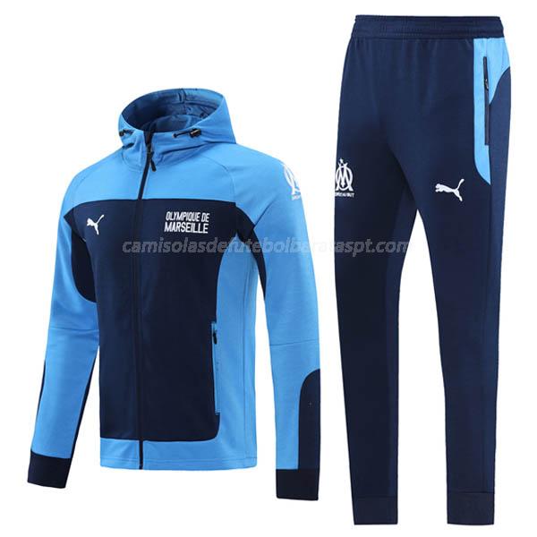 casaco com carapuço olympique de marsella azul 2020-21