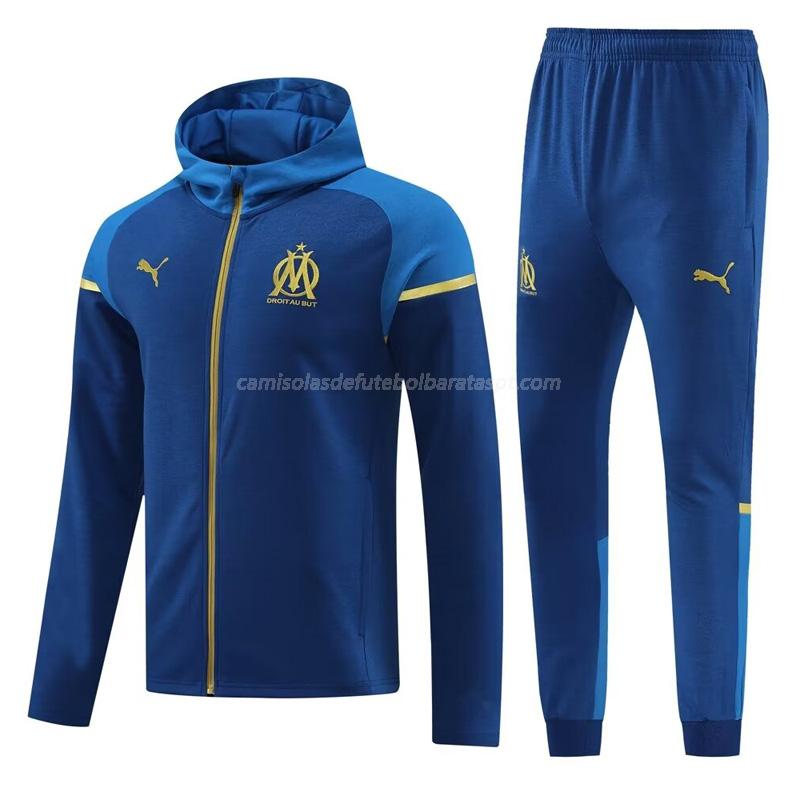 casaco com carapuço olympique de marsella azul 2023-24