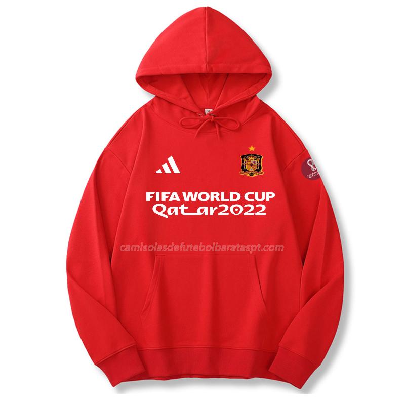 sweatshirt com carapuço espanha copa do mundo 221125a1 vermelho 2022