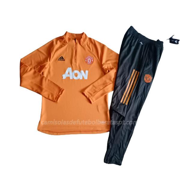 sweatshirt manchester united crianças laranja 2021